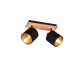- Tommy - Matt Black & Wooden 2 Spotlights with Black & Gold Shade Trio-R81332030 - Tommy - Matt Black & Wooden 2 Spotlights with Black & Gold Shade