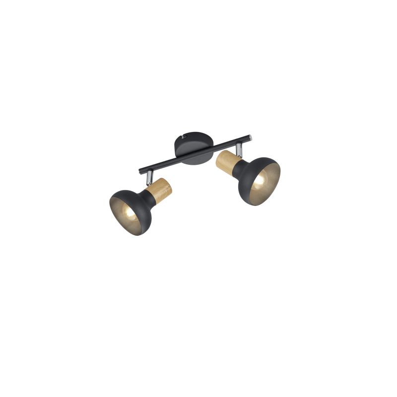 - Latika - Black & Wood 2 Spotlights Trio-R81522032 - Latika - Black & Wood 2 Spotlights