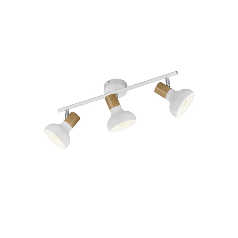 - Latika - White & Wood 3 Spotlights Trio-R81523031 - Latika - White & Wood 3 Spotlights