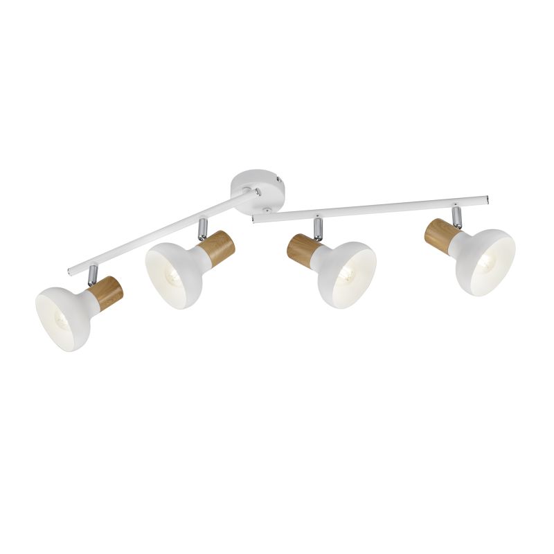- Latika - White & Wood 4 Spotlights Trio-R81524031 - Latika - White & Wood 4 Spotlights