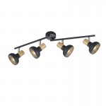 Latika - Black & Wood 4 Spotlights Latika - Black & Wood 4 Spotlights