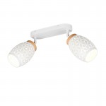 Bidar - White 2 Spotlight with Wood Accent Bidar - White 2 Spotlight with Wood Accent