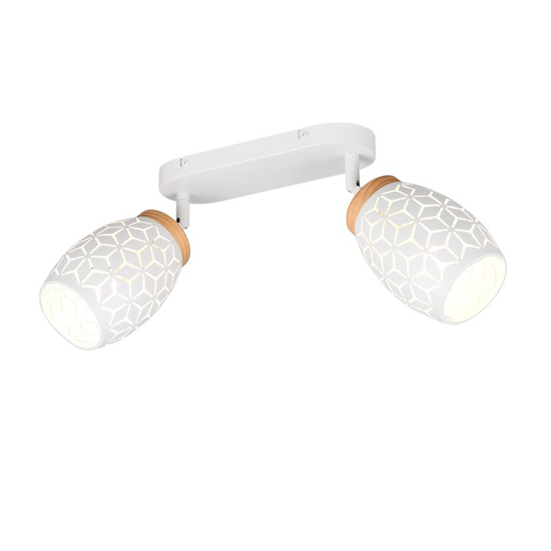 Trio-R81572031 - Bidar - White 2 Spotlight with Wood Accent