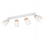 Bidar - White 4 Spotlight with Wood Accent Bidar - White 4 Spotlight with Wood Accent