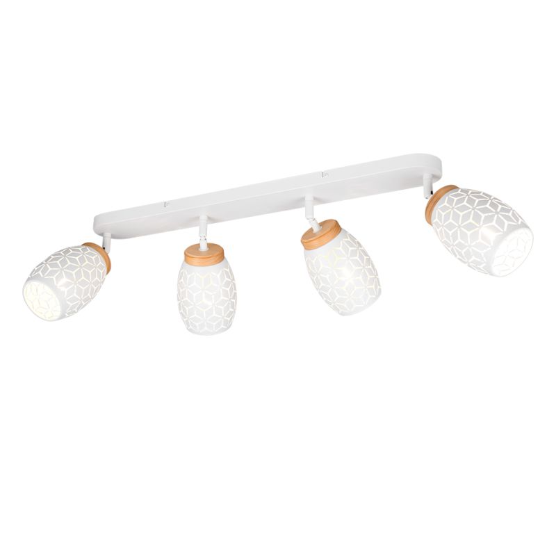 Trio-R81574031 - Bidar - White 4 Spotlight with Wood Accent