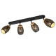 Trio-R81574080 - Bidar - Black 4 Spotlight with Gold & Wood Accent