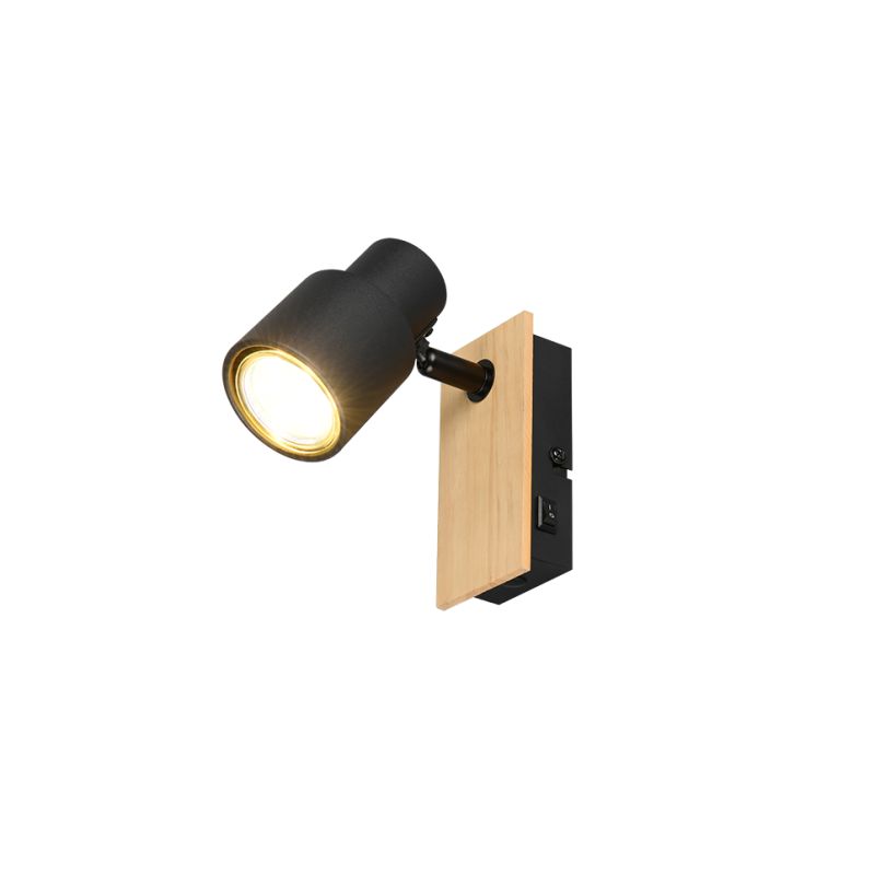 Trio-R81981732 - Pierre - Matt Black & Wooden Spotlight