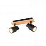 Pierre - Matt Black & Wooden 2 Spotlights Pierre - Matt Black & Wooden 2 Spotlights