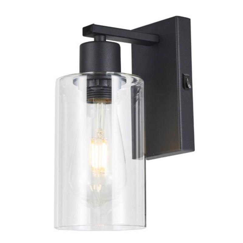 Dar_Vol3-MIU0722 - Miu - Clear Glass & Black Single Wall Lamp