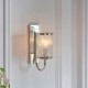 - Henbury - Bright Nickel Wall Lamp with Ribbed Glass Endon-100040 - Henbury - Bright Nickel Wall Lamp with Ribbed Glass