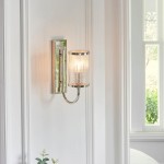 Henbury - Bright Nickel Wall Lamp with Ribbed Glass Henbury - Bright Nickel Wall Lamp with Ribbed Glass