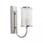 Henbury - Bright Nickel Wall Lamp with Ribbed Glass Henbury - Bright Nickel Wall Lamp with Ribbed Glass