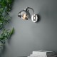 Endon-100044 - Caspa - Smoked Glass & Bright Nickel Wall Lamp