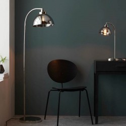 Caspa - Bright Nickel Floor Lamp with Smoked Mirrored Glass Caspa - Bright Nickel Floor Lamp with Smoked Mirrored Glass