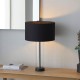 Endon-100440 - Lessina - Black Shade & Clear Glass with Matt Black Table Lamp