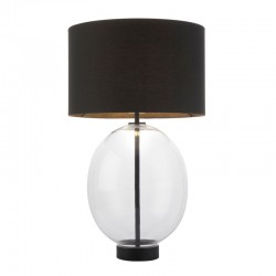 Kelda - Black & Clear Glass Touch Table Lamp with Black Shade Kelda - Black & Clear Glass Touch Table Lamp with Black Shade