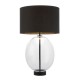 Endon-100446 - Kelda - Black & Clear Glass Touch Table Lamp with Black Shade