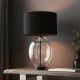 Endon-100446 - Kelda - Black & Clear Glass Touch Table Lamp with Black Shade