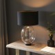 Endon-100446 - Kelda - Black & Clear Glass Touch Table Lamp with Black Shade