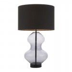 Kelda - Black & Smoked Tinted Glass Touch Table Lamp with Black Shade Kelda - Black & Smoked Tinted Glass Touch Table Lamp with Black Shade