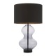 Endon-100454 - Kelda - Black & Smoked Tinted Glass Touch Table Lamp with Black Shade