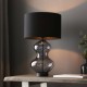 Endon-100454 - Kelda - Black & Smoked Tinted Glass Touch Table Lamp with Black Shade