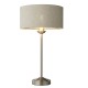 Endon-100646 - Highclere - Brushed Chrome Table Lamp with Natural Linen Shade