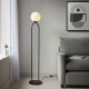 Endon-100863 - Motif - Matt Black Floor Lamp with White Glass Shade