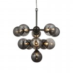 Oscar - Black Chrome 11 Light Centre Fitting with Smoked Mirrored Glasses Oscar - Black Chrome 11 Light Centre Fitting with Smoked Mirrored Glasses