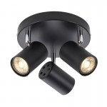 Arezzo - Matt Black & Chrome Round 3 Light Spotlights Arezzo - Matt Black & Chrome Round 3 Light Spotlights