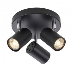 Arezzo - Matt Black & Chrome Round 3 Light Spotlights Arezzo - Matt Black & Chrome Round 3 Light Spotlights