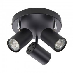 Arezzo - Matt Black & Chrome Round 3 Light Spotlights Arezzo - Matt Black & Chrome Round 3 Light Spotlights