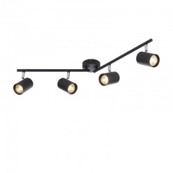 Arezzo - Matt Black & Chrome 4 Light Bar Spotlights