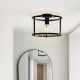 Endon-101540 - Hopton - Clear Glass & Matt Black Lantern Ceiling Lamp