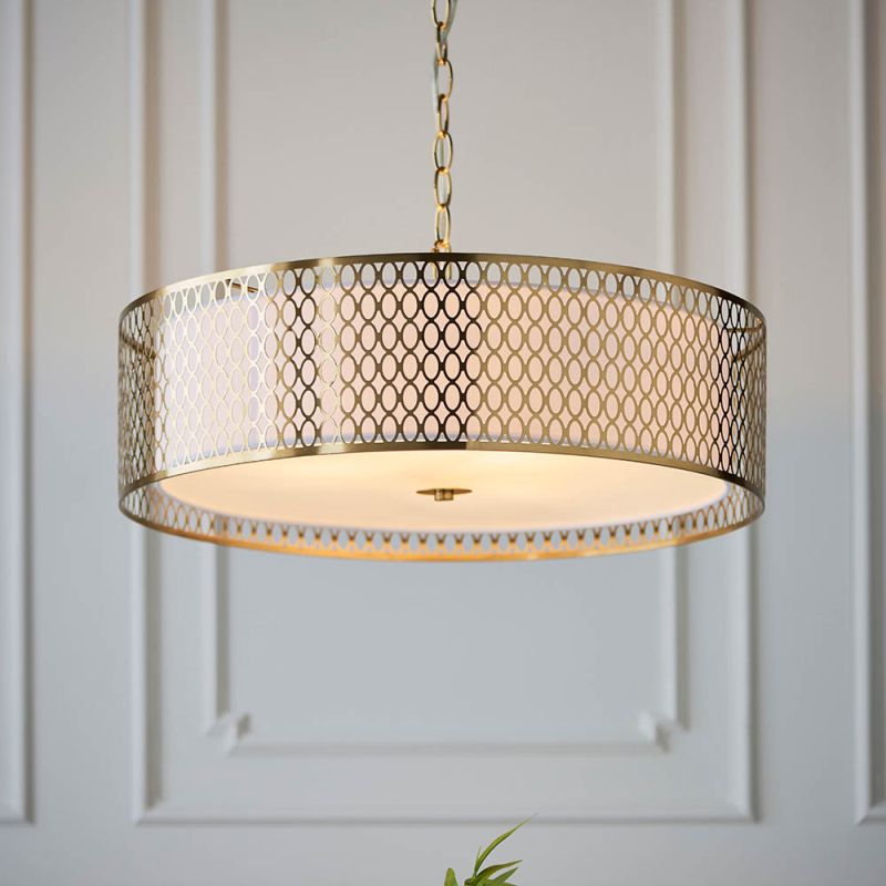 Endon-101569 - Cordero - White & Gold with Frosted Glass 3 Light Pendant