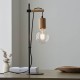 Endon-101677 - Sven - Natural Wood & Black Table Lamp