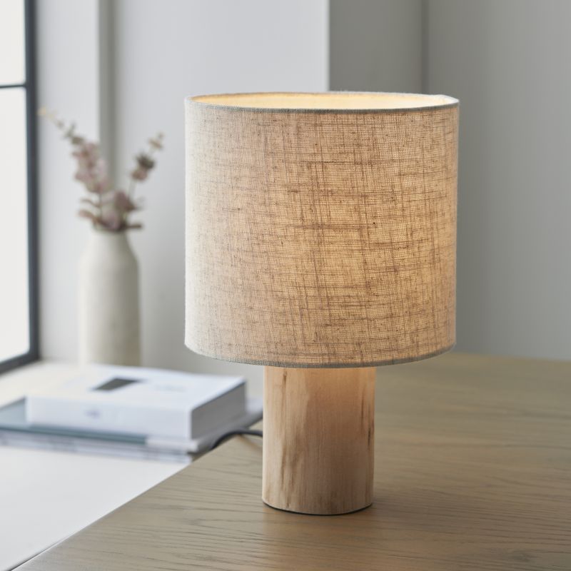 Endon-101680 - Durban - Natural Linen & Wood Table Lamp