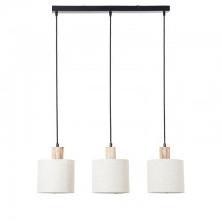 Durban - Natural Linen & Wood 3 Light over Island Fitting Durban - Natural Linen & Wood 3 Light over Island Fitting
