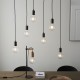Endon-101684 - Stellan - Anthracite & Natural Wood 6 Light over Island Fitting