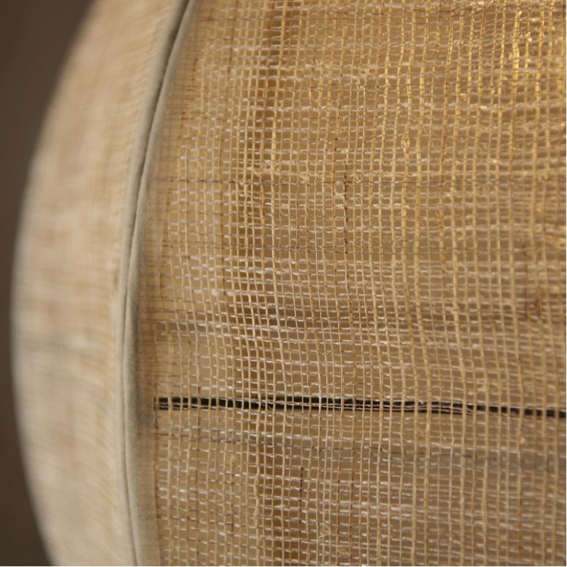Endon-101688 - Zaire - Dark Wood Pendant with Natural Linen