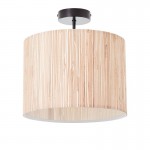 Longshore - Black Semi Flush with Natural Seagrass Shade Longshore - Black Semi Flush with Natural Seagrass Shade