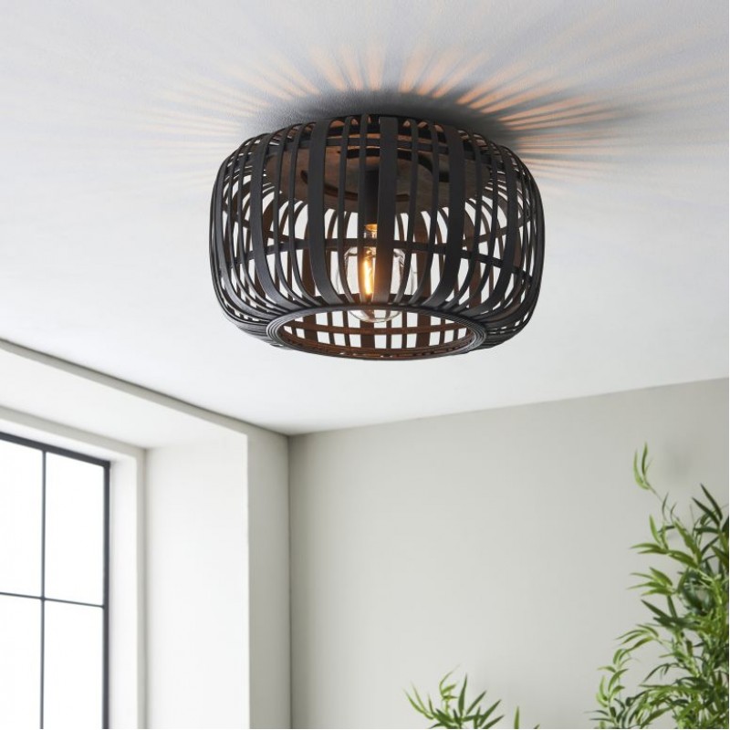 Endon-101699 - Mathias - Dark Bamboo Ceiling Lamp