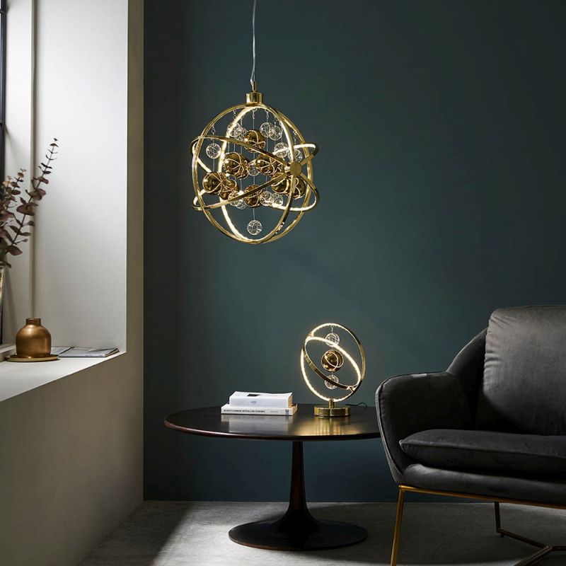 Endon-102609 - Muni - LED Clear & Gold Balls Table Lamp