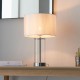 Endon-102674 - Lessina - Vintage White & Clear Glass with Bright Nickel Small Table Lamp