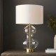 Endon-102676 - Kelda - Bright Nickel & Clear Glass Touch Table Lamp with Vintage White Shade