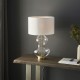 Endon-102676 - Kelda - Bright Nickel & Clear Glass Touch Table Lamp with Vintage White Shade