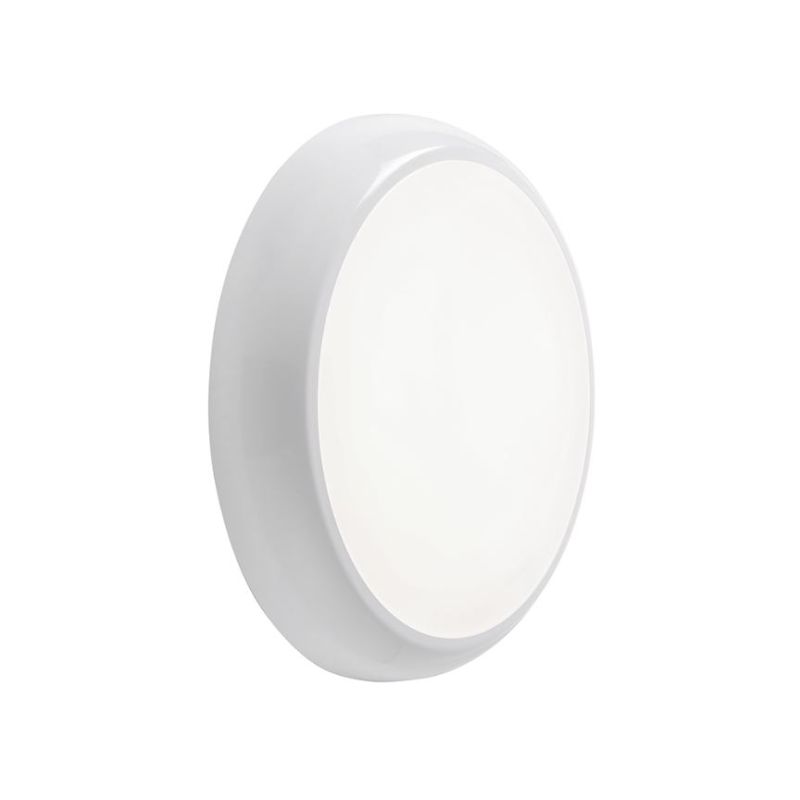 Saxby-103936 - HeroPRO Mini CCT - LED IP65 Gloss White Mini Flush with sensor and CCT