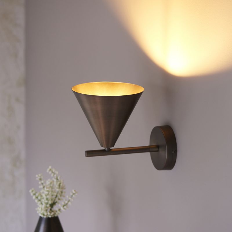 Endon-102894 - Cape - Brushed Antique Bronze Wall Lamp