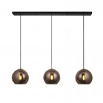 Boli - Black 3 Light over Island Fitting with Copper Mirrored Glasses Boli - Black 3 Light over Island Fitting with Copper Mirrored Glasses