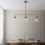 Hansen - Antique Brass 3 Light over Island Fitting with Clear Glass Hansen - Antique Brass 3 Light over Island Fitting with Clear Glass